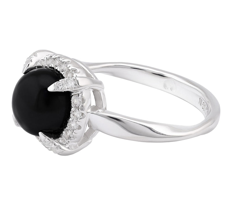 Christian James by Scott Grimes Onyx Halo Ring,Sterling — View 3