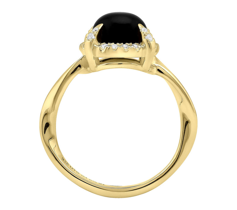Christian James by Scott Grimes Onyx Halo Ring,14K Plated — View 4