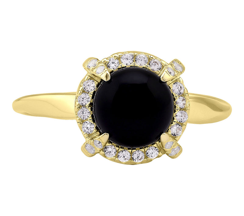 Christian James by Scott Grimes Onyx Halo Ring,14K Plated — View 2