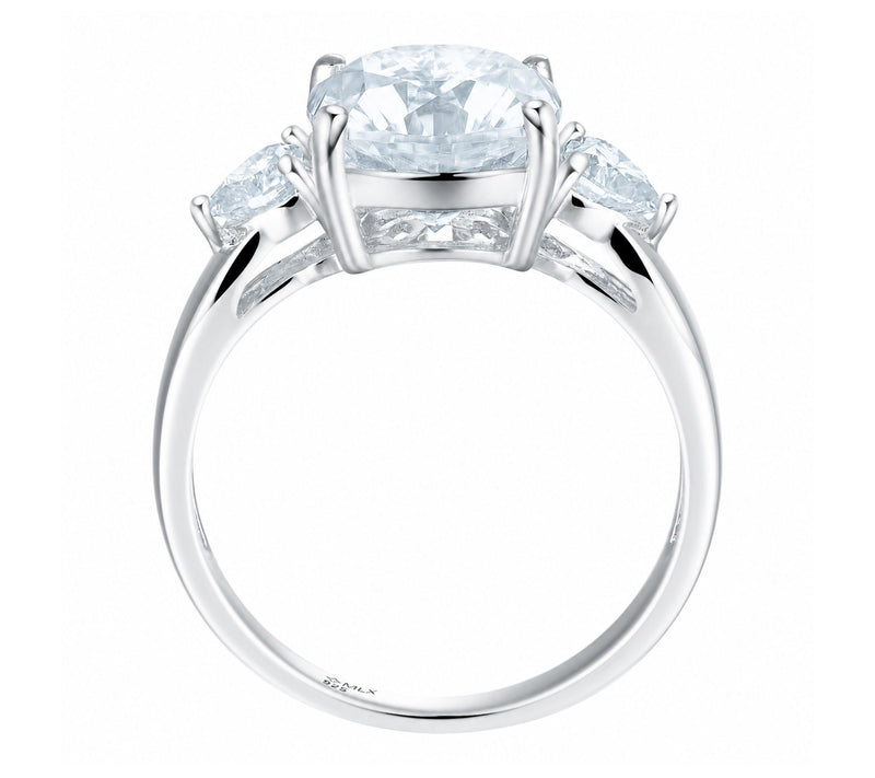 Moissanite Luxe 3.75 cttw 3-Stone Ring, Sterling Silver — View 4
