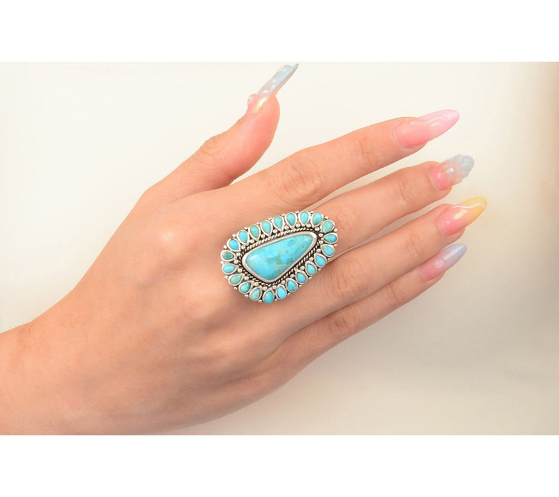 Barse Artisan Crafted Sedona Turquoise CocktailRing — View 4