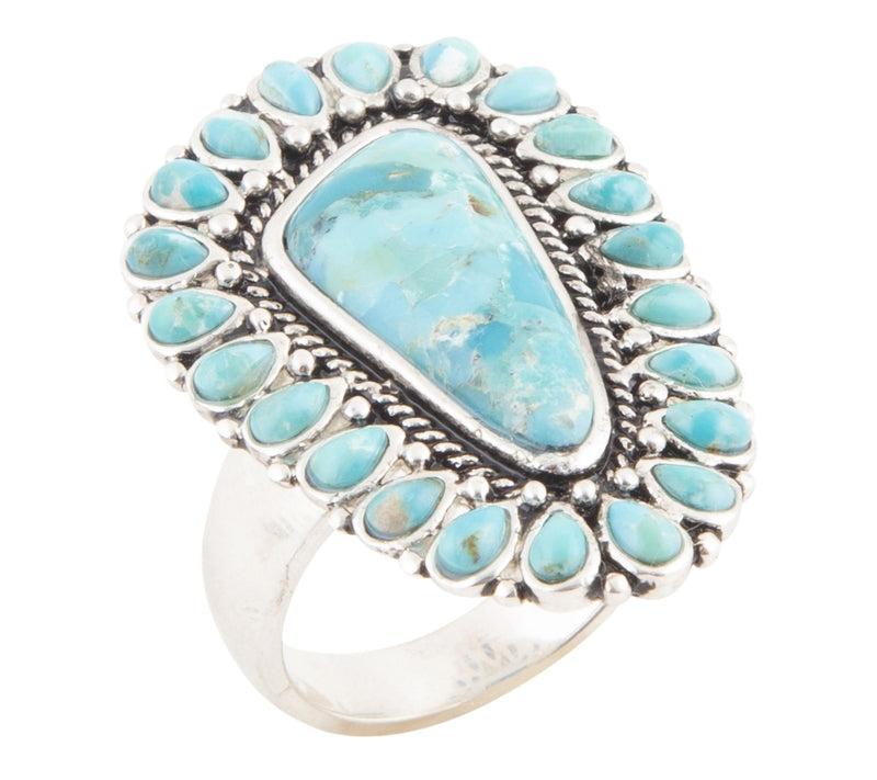 Barse Artisan Crafted Sedona Turquoise CocktailRing — View 2