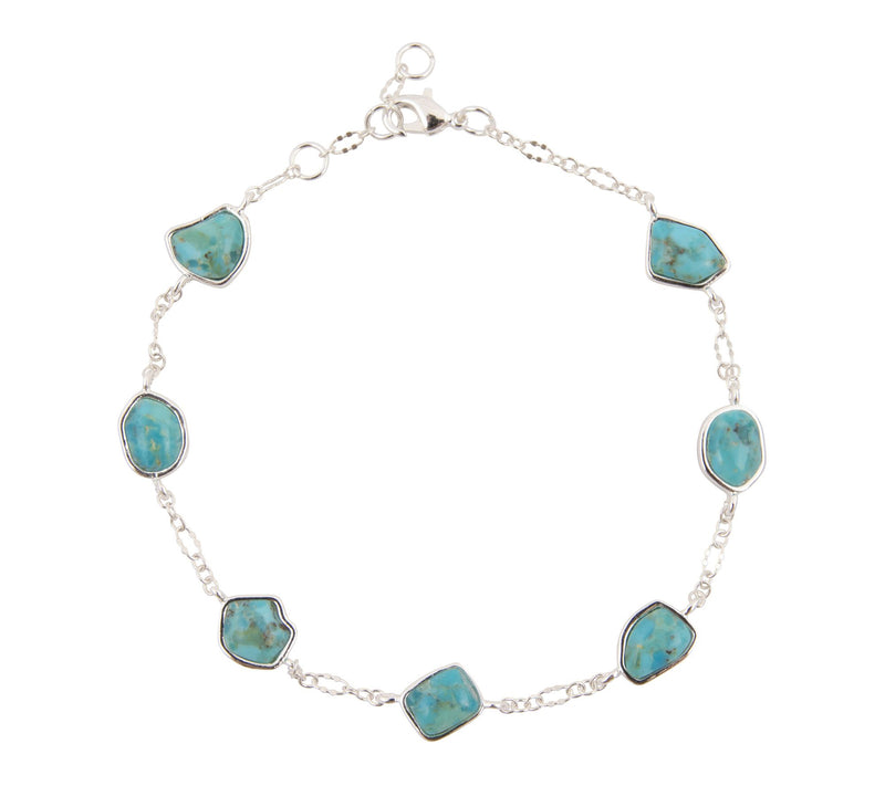 Barse Artisan Crafted Blue Turquoise Station Bracelet — Main view