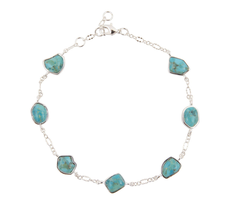 Barse Artisan Crafted Blue Turquoise Station Bracelet — View 6