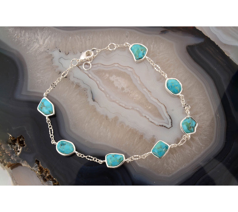 Barse Artisan Crafted Blue Turquoise Station Bracelet — View 3