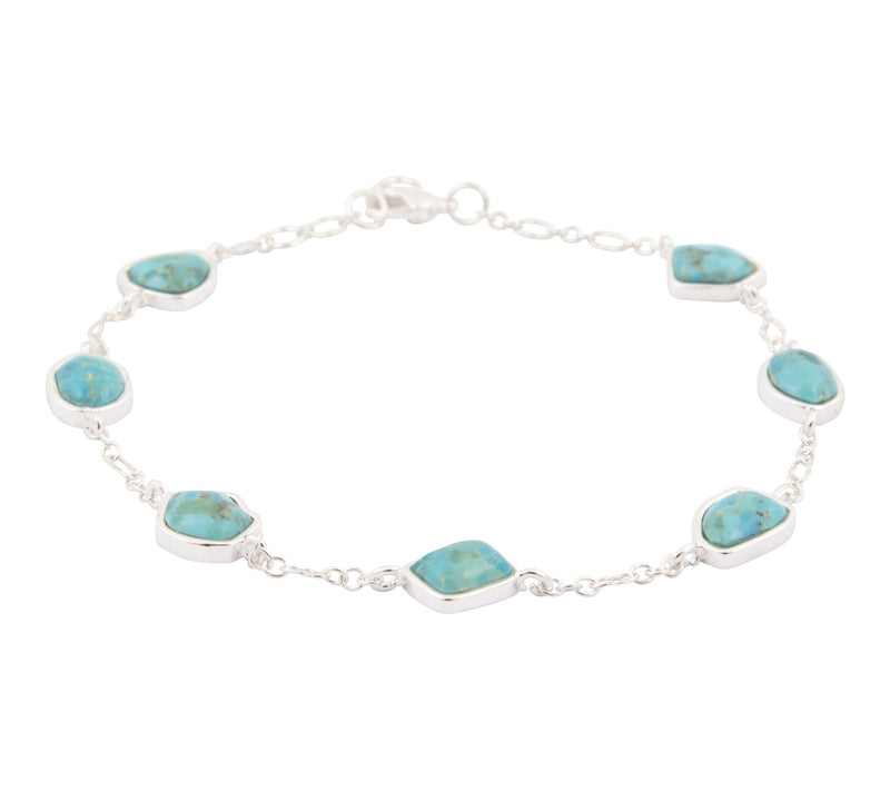 Barse Artisan Crafted Blue Turquoise Station Bracelet — View 2