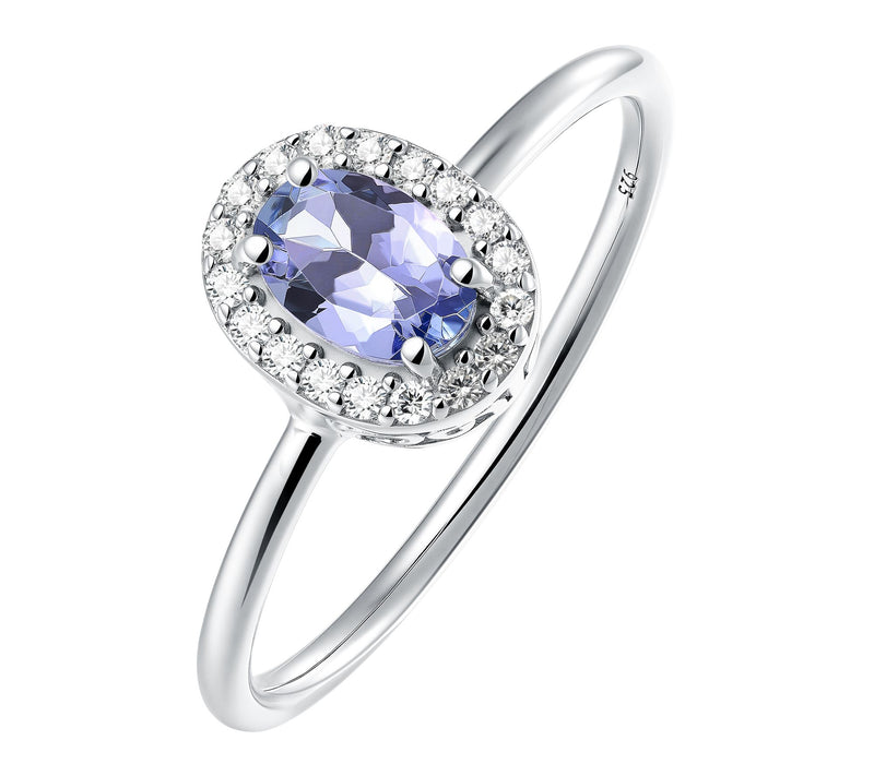Affinity Gems Oval Cut Gemstone Halo Ring, Sterling Silver — View 11
