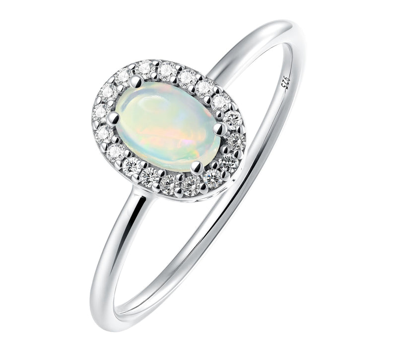 Affinity Gems Oval Cut Gemstone Halo Ring, Sterling Silver — View 15