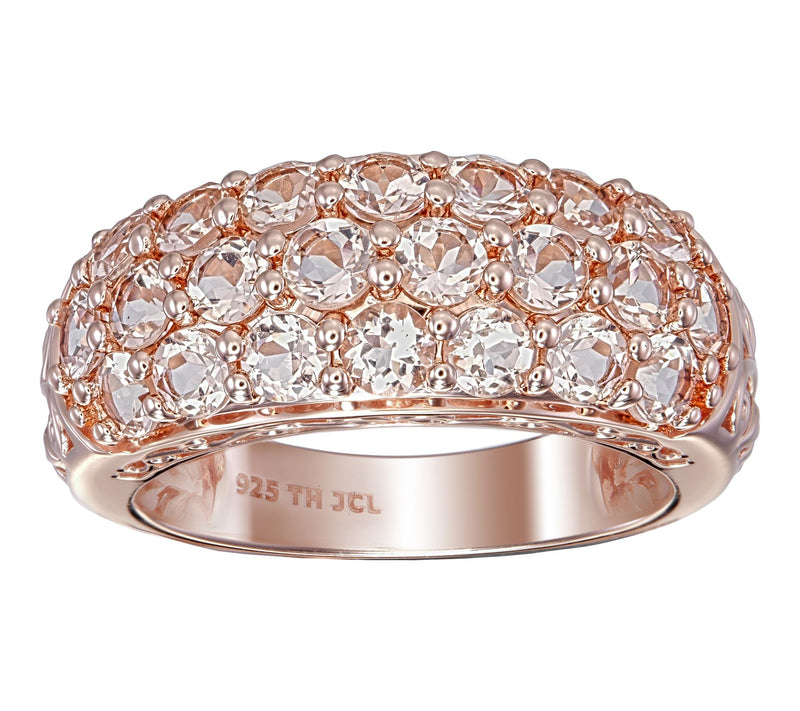 Affinity Gems Multi-Row Pave Gemstone Dome Ring, Sterling — View 6