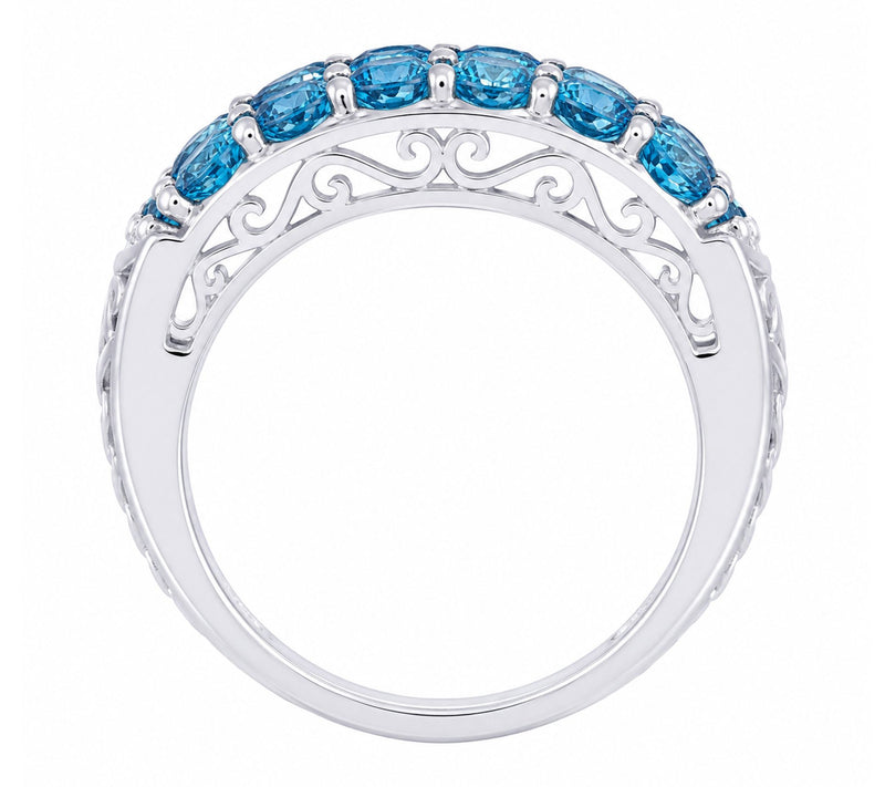 Affinity Gems Multi-Row Pave Gemstone Dome Ring, Sterling — View 5