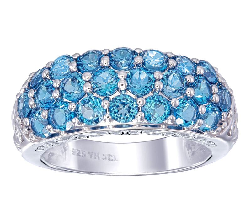 Affinity Gems Multi-Row Pave Gemstone Dome Ring, Sterling — View 7