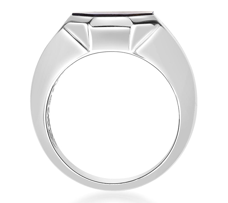 LYNX Men's Sterling Silver Tiger Eye Hexagon Ring — View 4