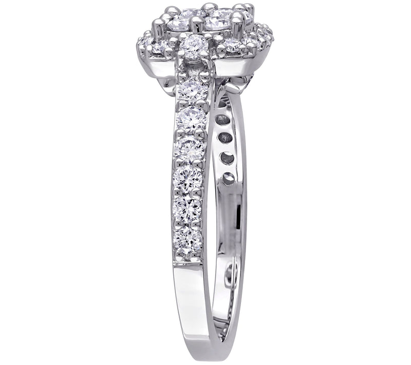 Affinity 9/10 cttw Diamond Vintage Halo Engagement Ring, 14K — View 2