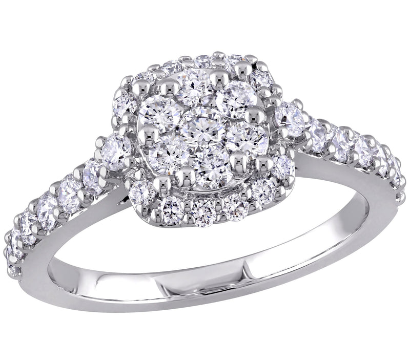 Affinity 9/10 cttw Diamond Vintage Halo Engagement Ring, 14K — Main view