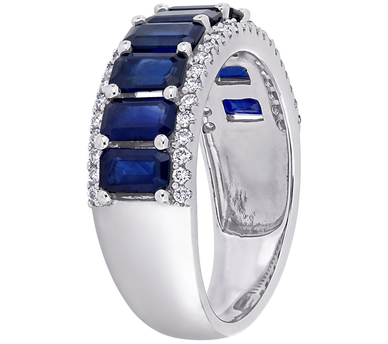 Bellini 3.15 cttw Sapphire & 1/4 cttw Diamond Band Ring — View 2