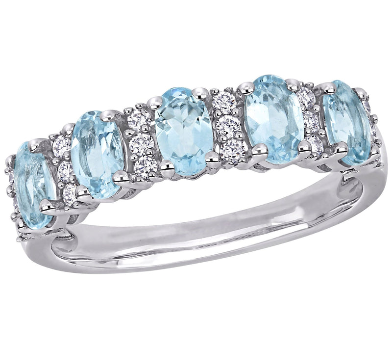 Bellini 1.25cttw Aquamarine & 1/7cttw Diamond Ring — Main view