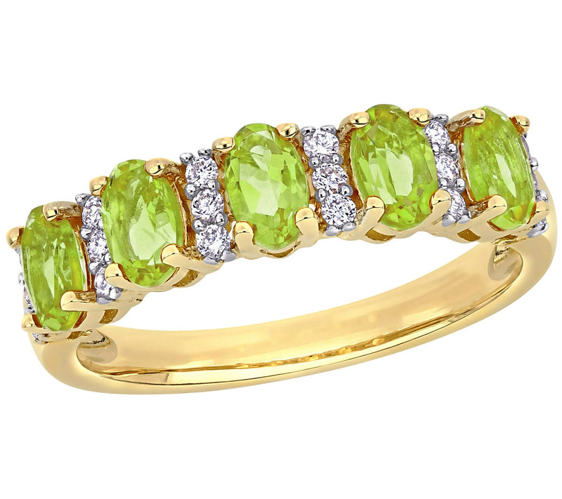 Bellini 1.20 cttw Peridot & Diamond Sem i-Eternty Ring — Main view