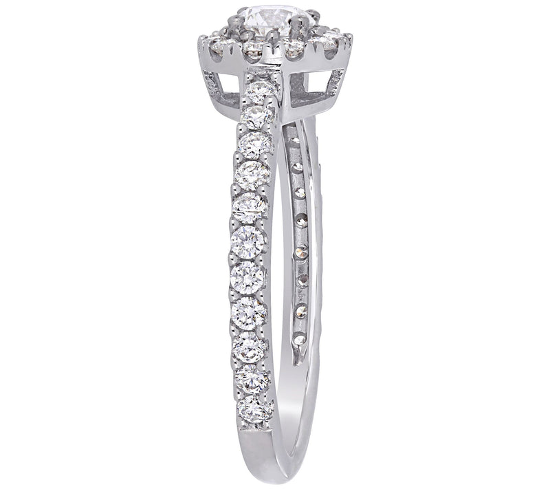 Affinity 9/10 cttw Round Diamond Halo Engagement Ring, 14K — View 2