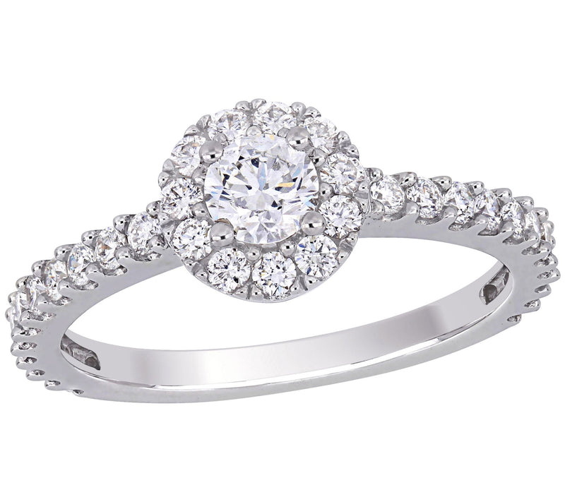 Affinity 9/10 cttw Round Diamond Halo Engagement Ring, 14K — Main view