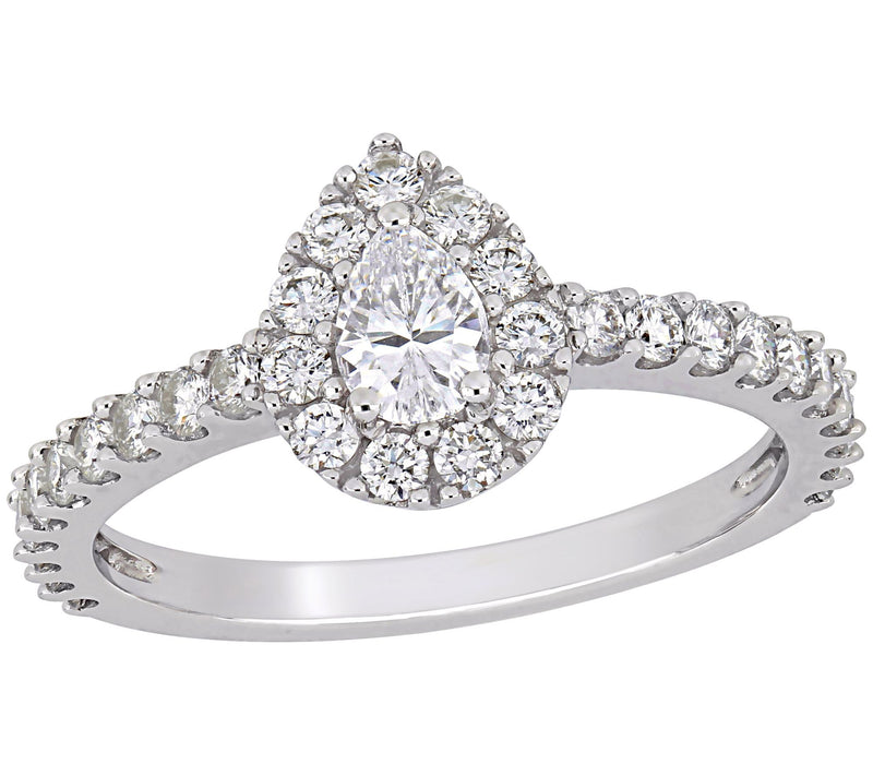 Affinity 9/10 cttw Pear-Cut Diamond Engage mentRing, 14K — Main view