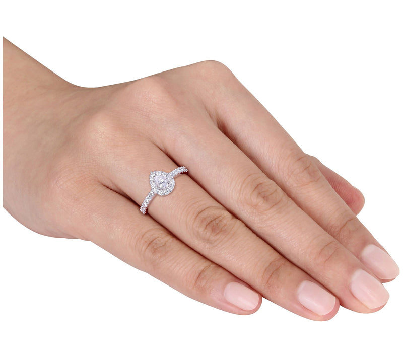Affinity 9/10 cttw Pear-Cut Diamond Engage mentRing, 14K — View 3