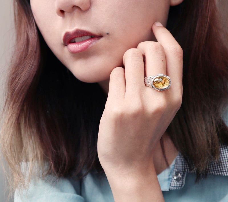 Peter Thomas Roth Sterling 5.20 ct Citrine Statement Ring — View 2