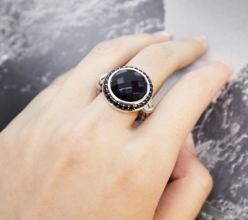 Peter Thomas Roth Galaxy Sterling Onyx Halo R ing — View 2