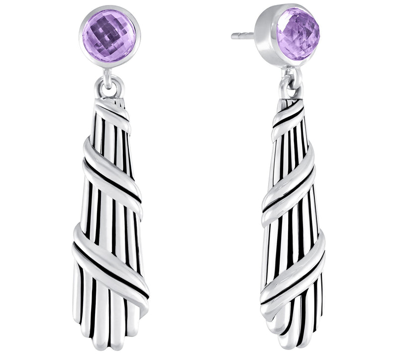 Peter Thomas Roth Deco Sterling Amethyst Drop Earrings — Main view