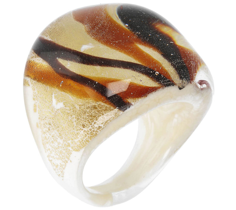 Murano Glass Domed Swirl Ring — View 8