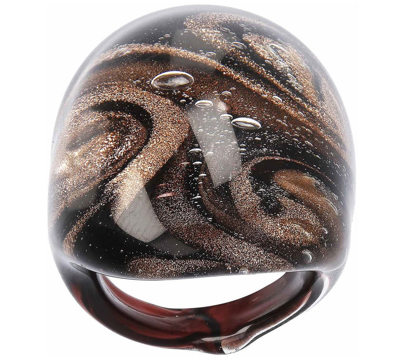 Murano Glass Domed Swirl Ring — View 5