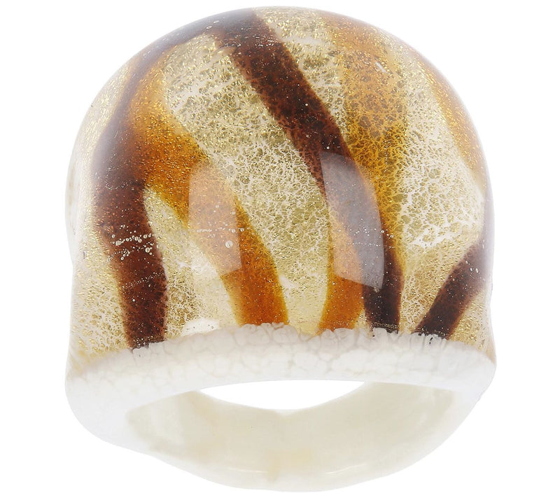 Murano Glass Domed Swirl Ring — View 7