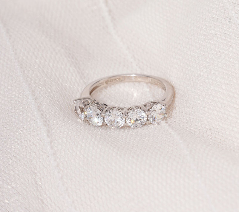 Diamonique 2.00cttw 5-Stone Ring, Sterling — View 11