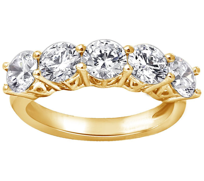 Diamonique 2.00cttw 5-Stone Ring, Sterling — View 7