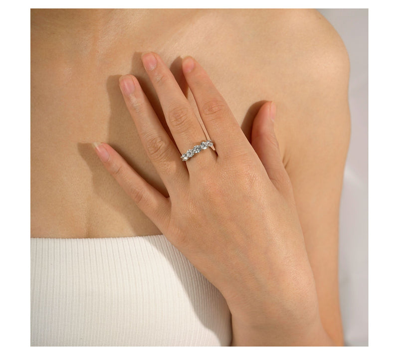 Diamonique 2.00cttw 5-Stone Ring, Sterling — View 10