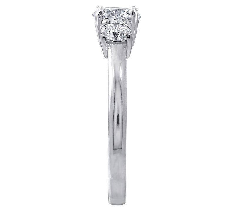 Diamonique 1.00cttw Round 3-Stone Ring, Sterling — View 9