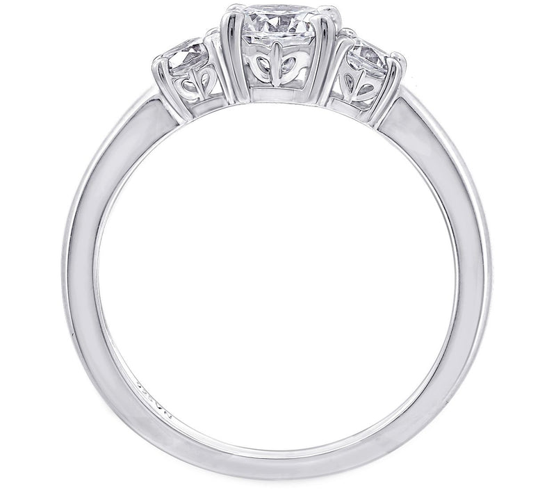 Diamonique 1.00cttw Round 3-Stone Ring, Sterling — View 8