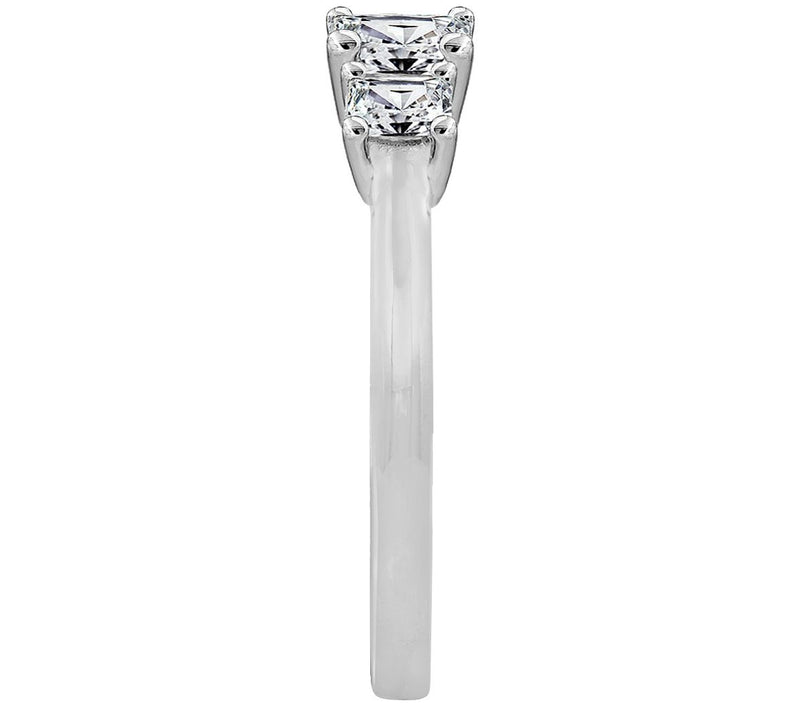 Diamonique 1.00 cttw Princess-Cut 3-Stone R ing, Sterling — View 8