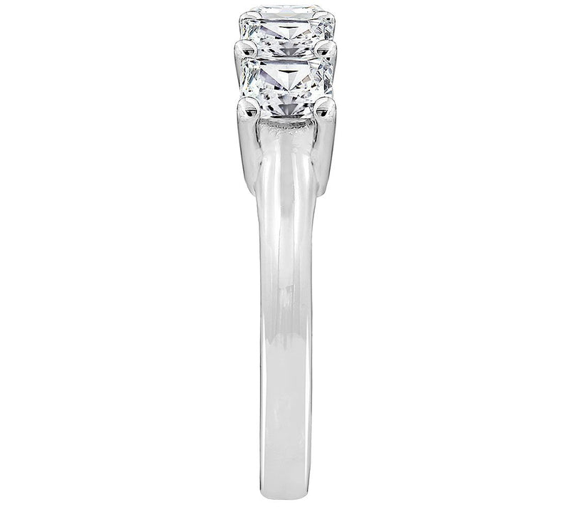 Diamonique 3.00 cttw Princess-Cut 5-Stone R ing, Sterling — View 8
