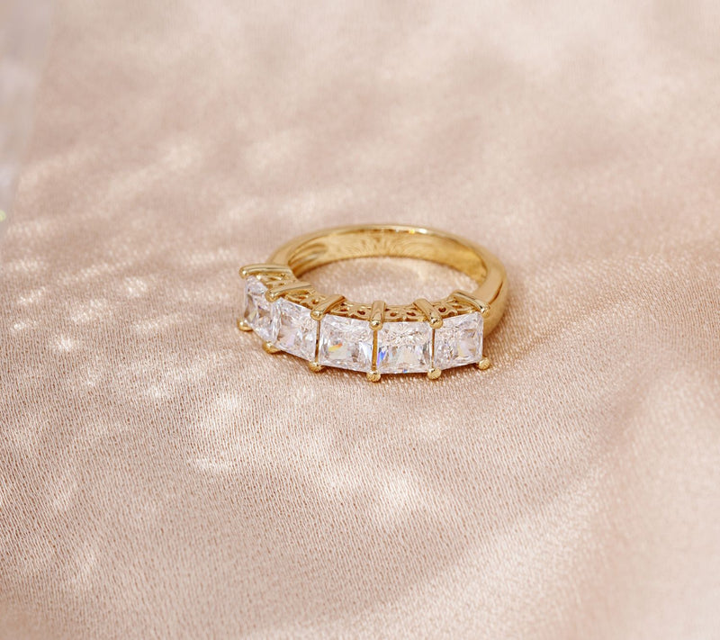 Diamonique 3.00 cttw Princess-Cut 5-Stone R ing, Sterling — View 11