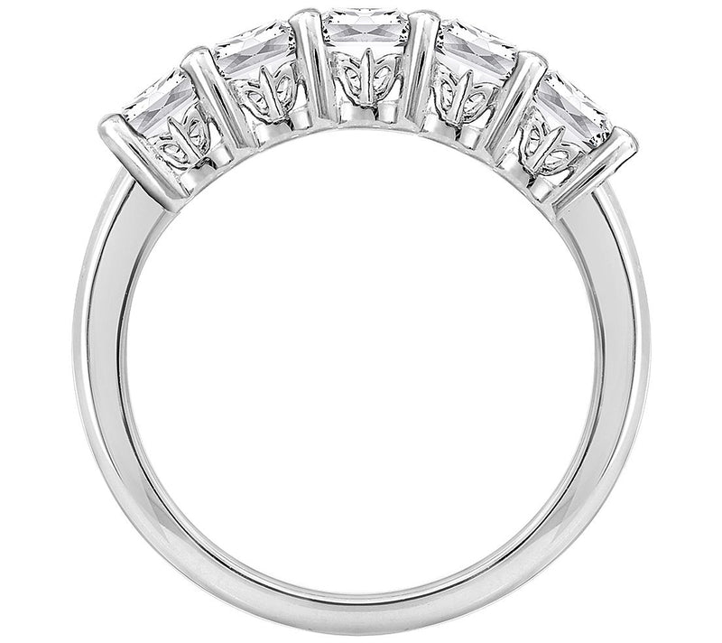 Diamonique 3.00 cttw Princess-Cut 5-Stone R ing, Sterling — View 9