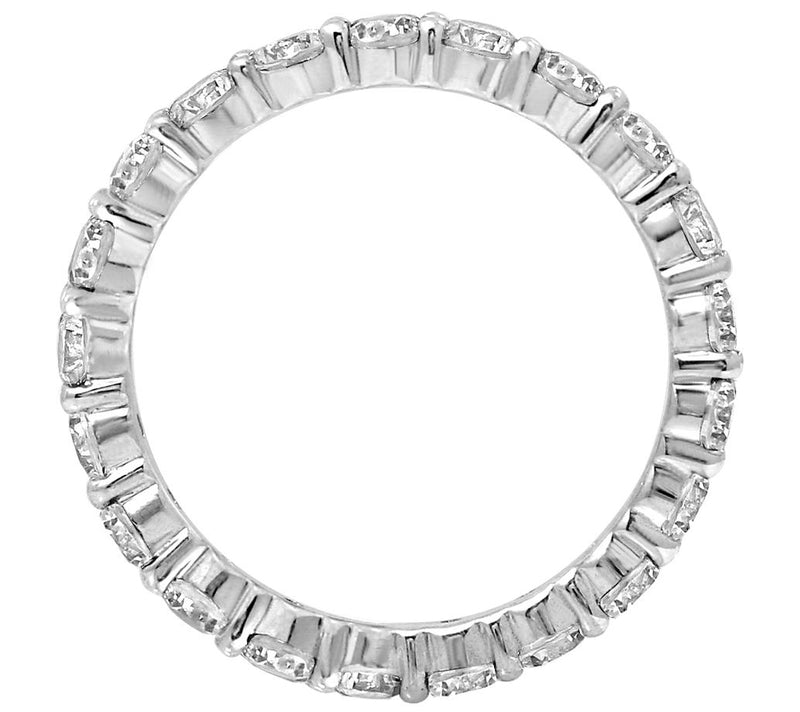 Diamonique 2.20cttw Round Eternity Band Ring, Sterling — View 9