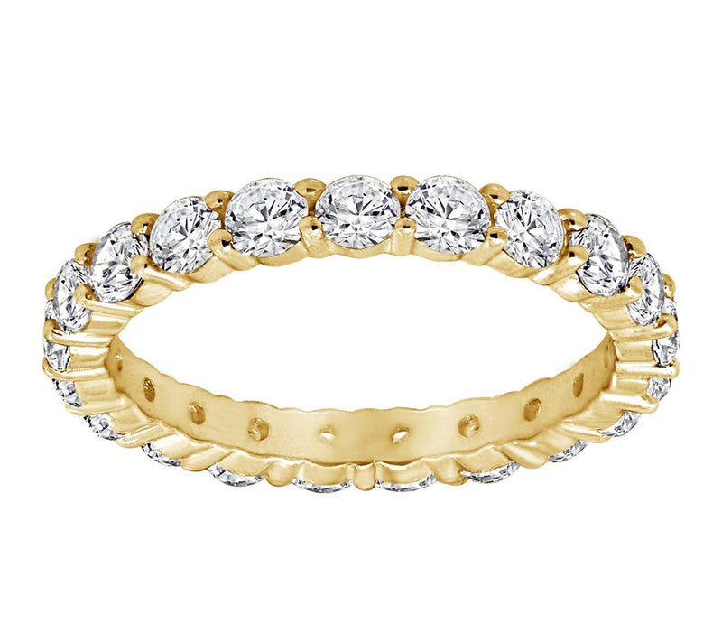Diamonique 2.20cttw Round Eternity Band Ring, Sterling — View 7