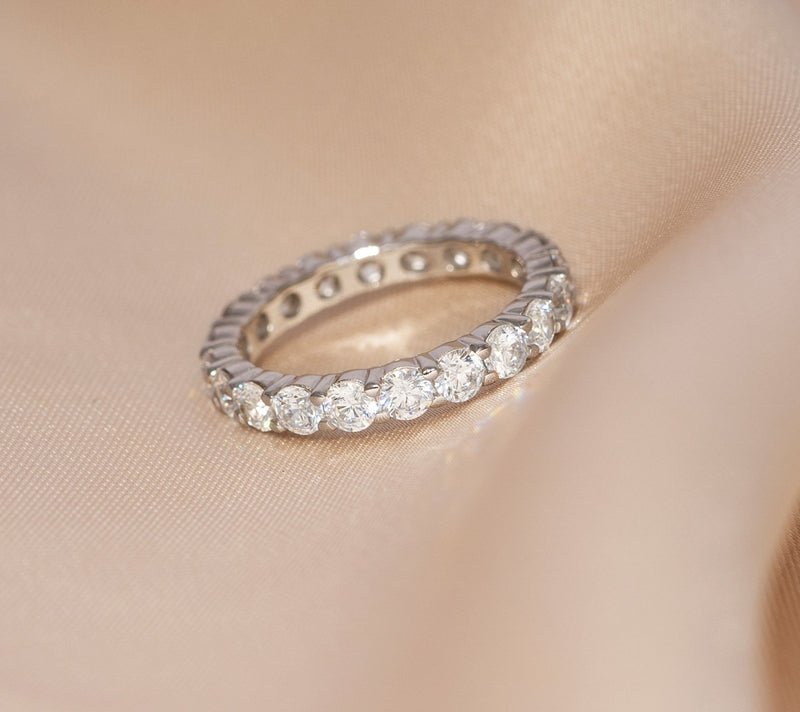 Diamonique 2.20cttw Round Eternity Band Ring, Sterling — View 10