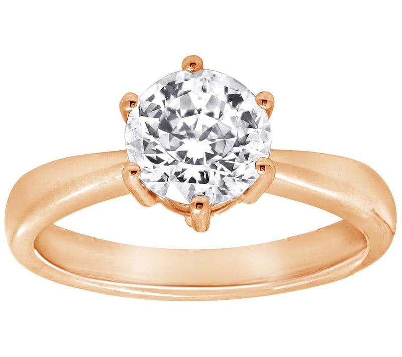 Diamonique 2.00cttw Round Solitaire Ring, Sterling — View 3