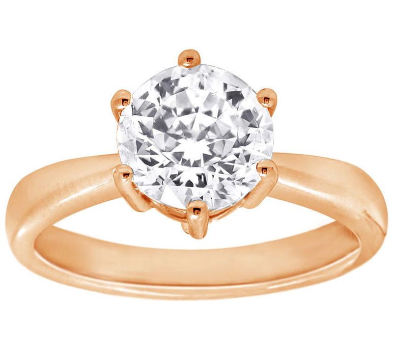 Diamonique 3.00cttw Round Solitaire Ring, Sterling — View 3
