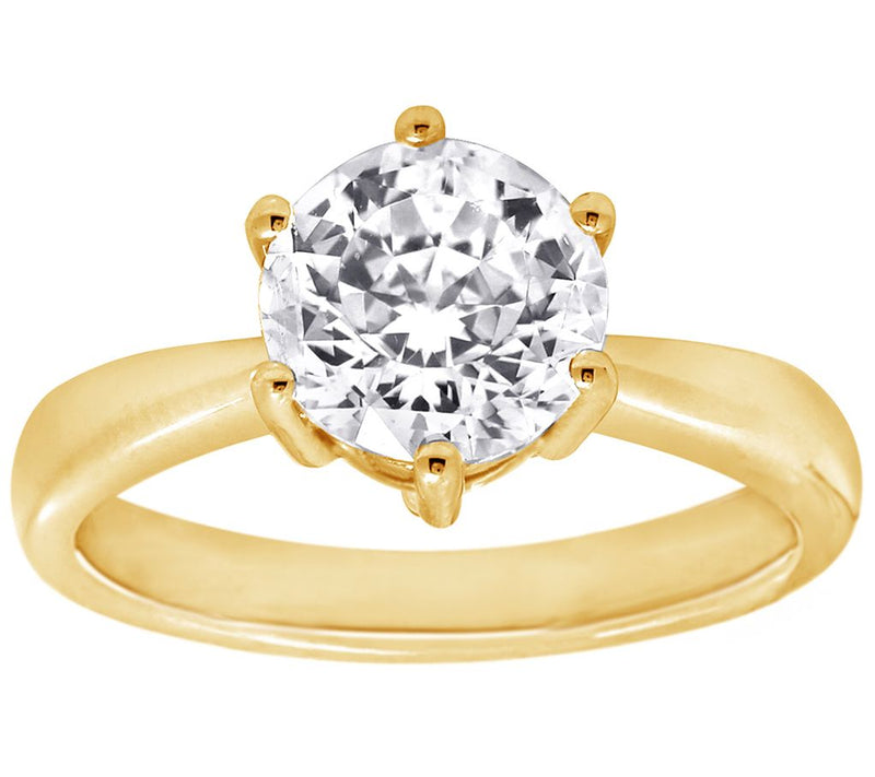 Diamonique 3.00cttw Round Solitaire Ring, Sterling — View 7