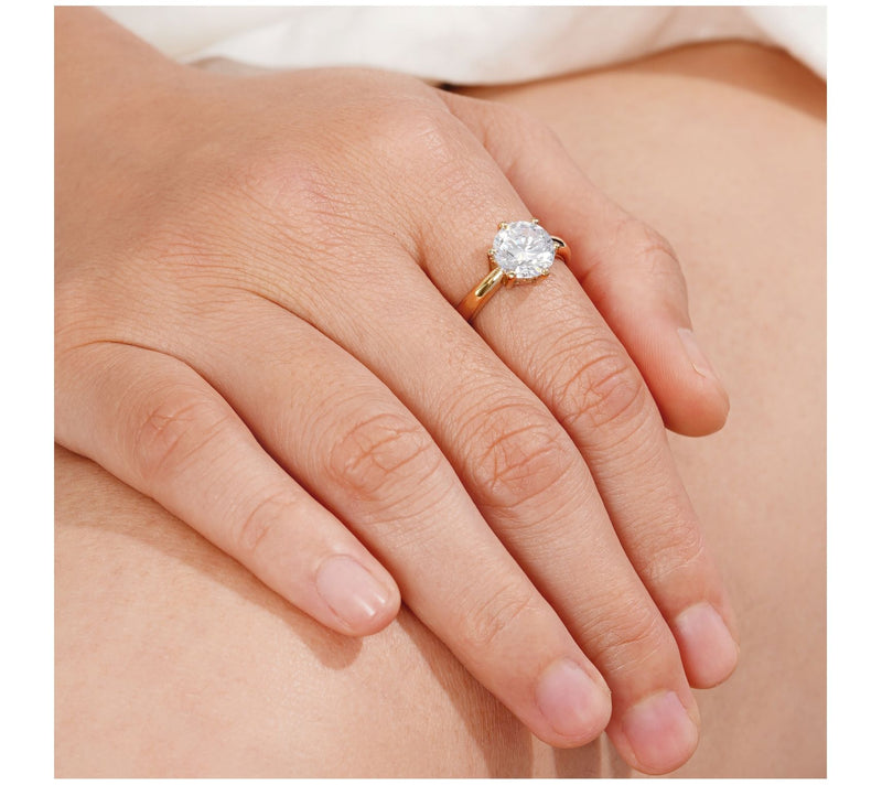 Diamonique 3.00cttw Round Solitaire Ring, Sterling — View 11