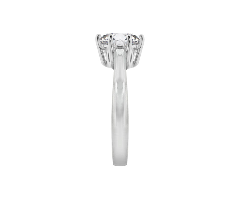Diamonique 3.00cttw Round Solitaire Ring, Sterling — View 8