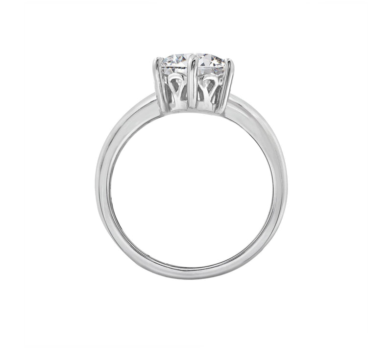 Diamonique 3.00cttw Round Solitaire Ring, Sterling — View 9