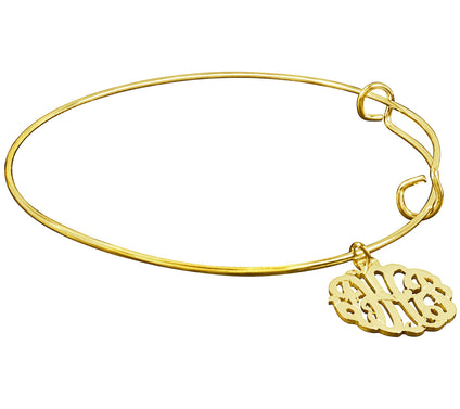 14K Yellow Gold-Plated Personalized Monogram Br acelet